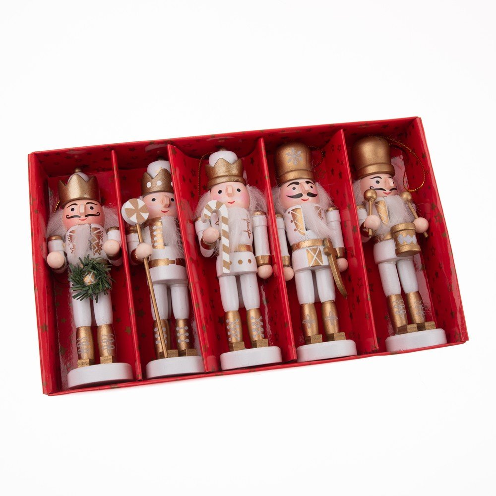 Lesene božične figurice v kompletu 5 ks (višina 12,5 cm)