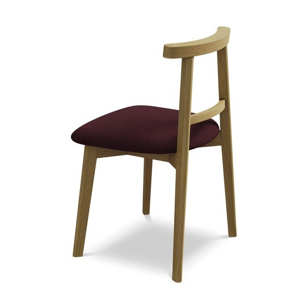 Bordo rdeč jedilni stol iz masivnega lesa Ohelo – Makamii-image-3