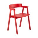 Rdeč jedilni stol z nasloni za roke iz masivnega hrasta Flip – Gazzda