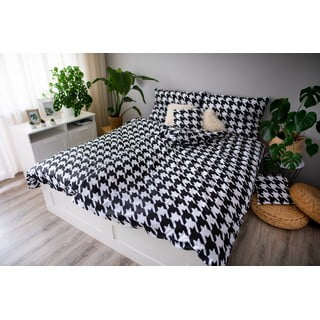 Črno-bela bombažna posteljnina Cotton House Dita, 140 x 200 cm