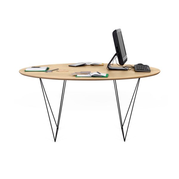 Jedilna miza iz hrastovega lesa s črnim podnožjem Symbiosis Row, ⌀ 150 cm-image-4