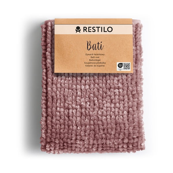 Vijolična kopalniška preproga AmeliaHome Bati, 60 x 90 cm