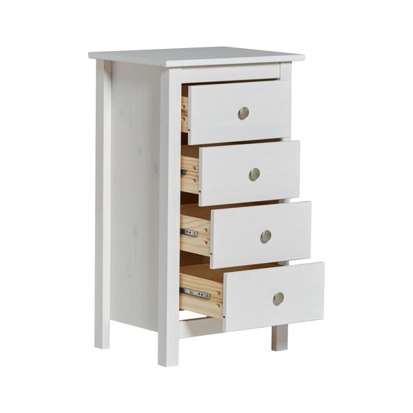 Bela visoka komoda iz masivnega bora 46x80 cm Berna – Marckeric-image-3