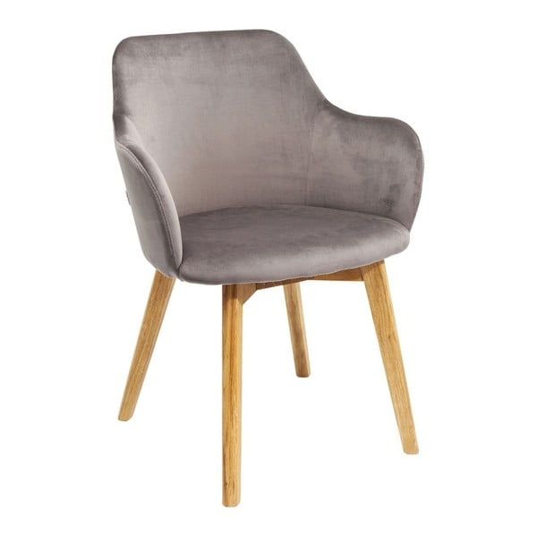 Temno siv stol z nogami iz hrastovega lesa Kare Design