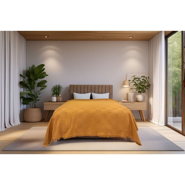 Bakreno bombažno pregrinjalo 140x200 cm Russel – Mijolnir-image-1