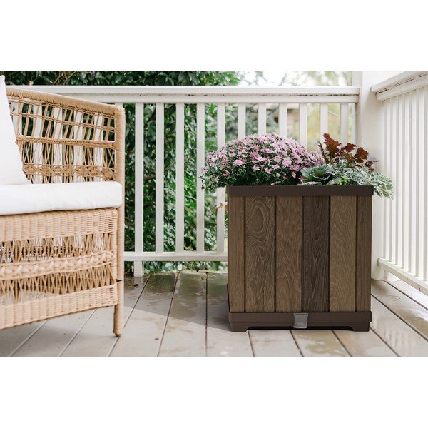 Plastičen samozalivalni cvetlični lonec Deco Square – Keter-image-3