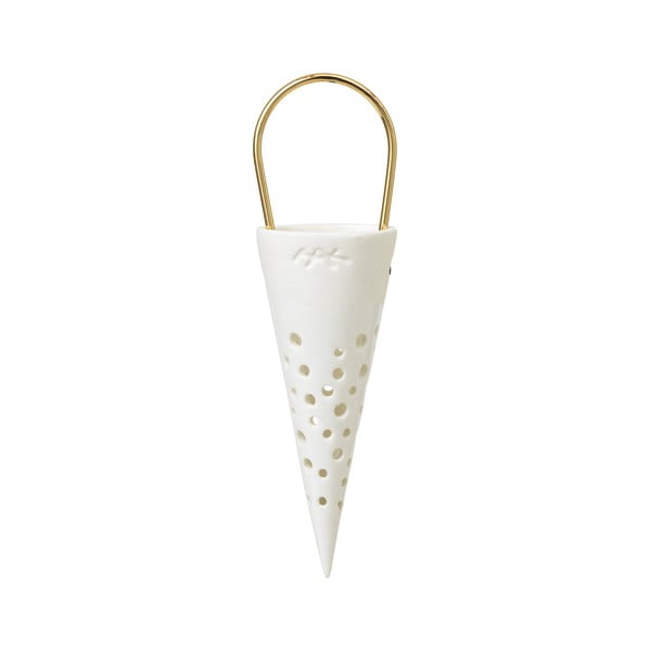 Bela keramična viseča dekoracija Kähler Design Cone, višina 14,5 cm