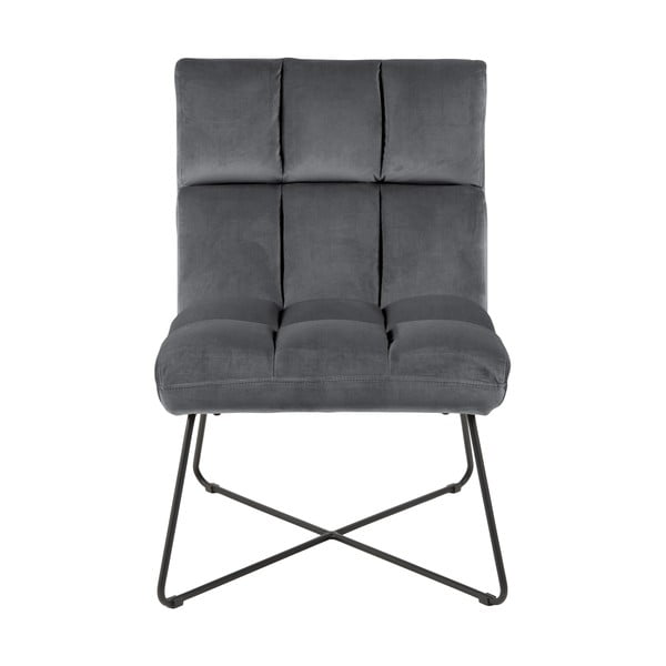 Siv žameten fotelj Alba – Actona-image-2