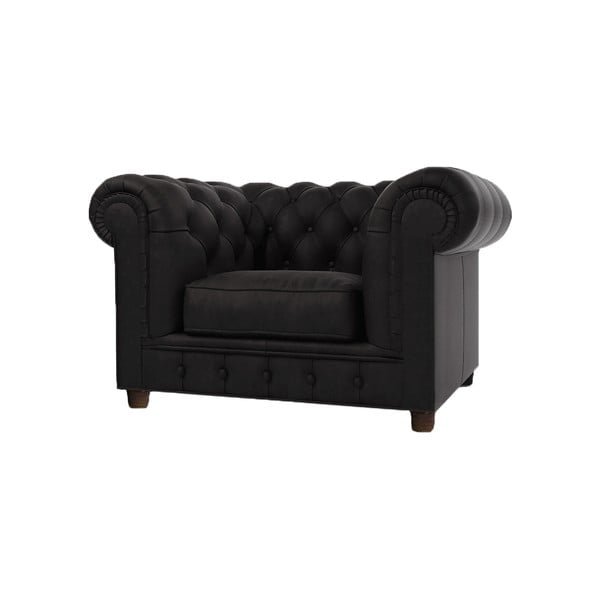 Črn žameten fotelj Cambridge – Ropez