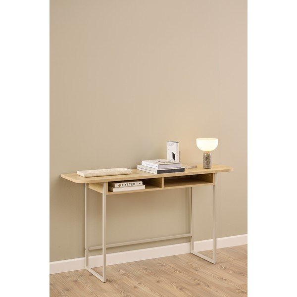 Stranska mizica v hrastovem dekorju v naravni barvi 40x140 cm Darlington – Actona-image-1