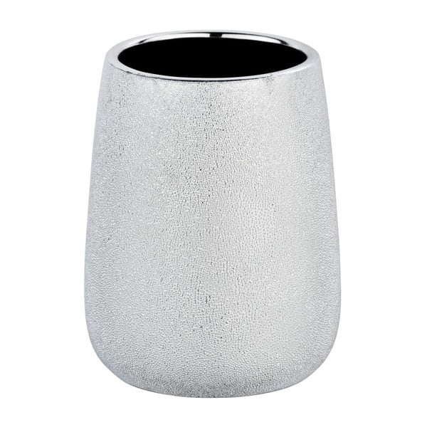 Keramičen lonček za zobno ščetko v srebrni barvi Wenko Glimma-image-2