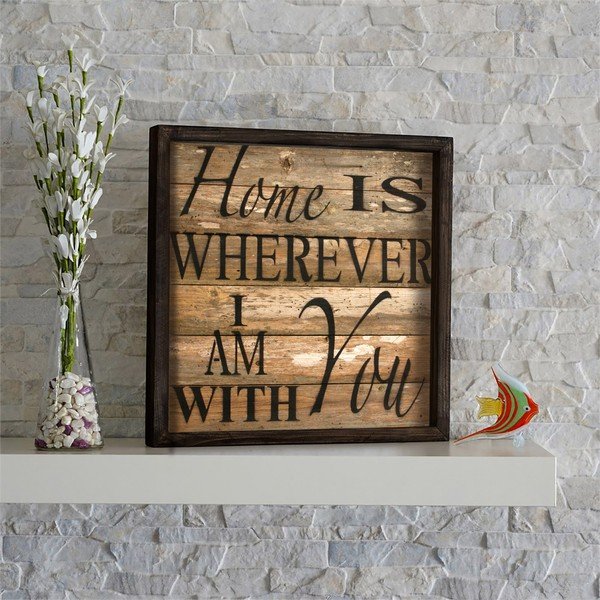 Stenska slika Sweet Home, 34 x 34 cm-image-1