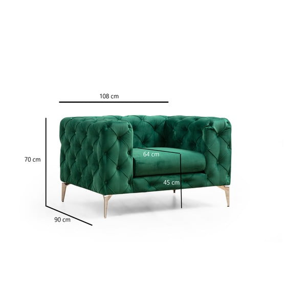 Zelen fotelj Como – Artie-image-3