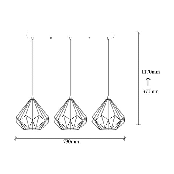 Črna viseča svetilka s kovinskim senčilom Diamond – Opviq lights-image-4