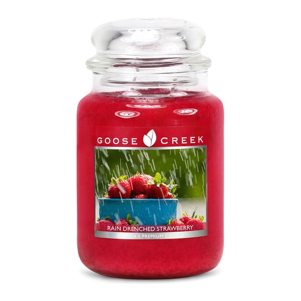 Dišeča sveča Goose Creek Strawberries in the Rain, čas gorenja 150 ur