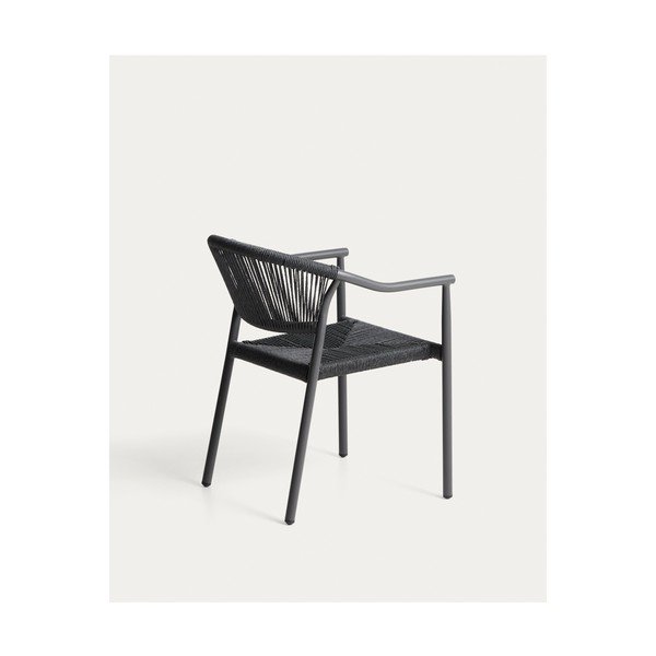 Temno siv vrtni stol iz ratana Livadia – Kave Home-image-1