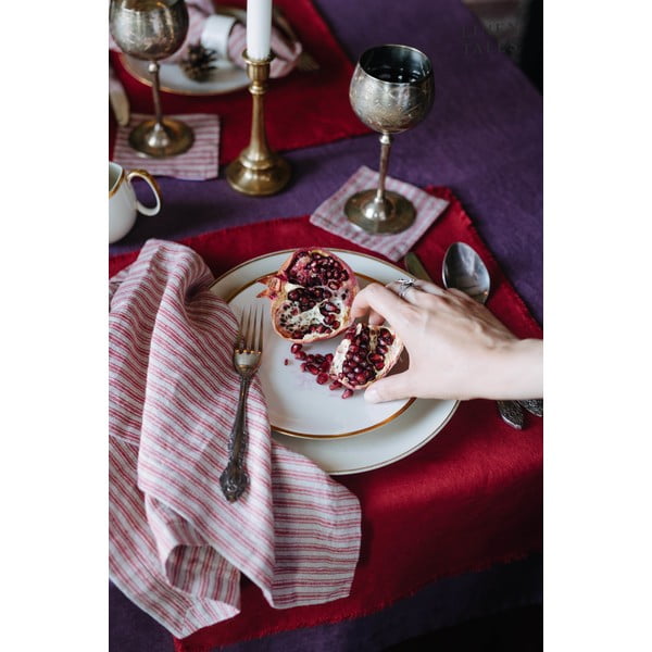 Rdeči podstavki za kozarce v kompletu 4 ks – Linen Tales-image-2