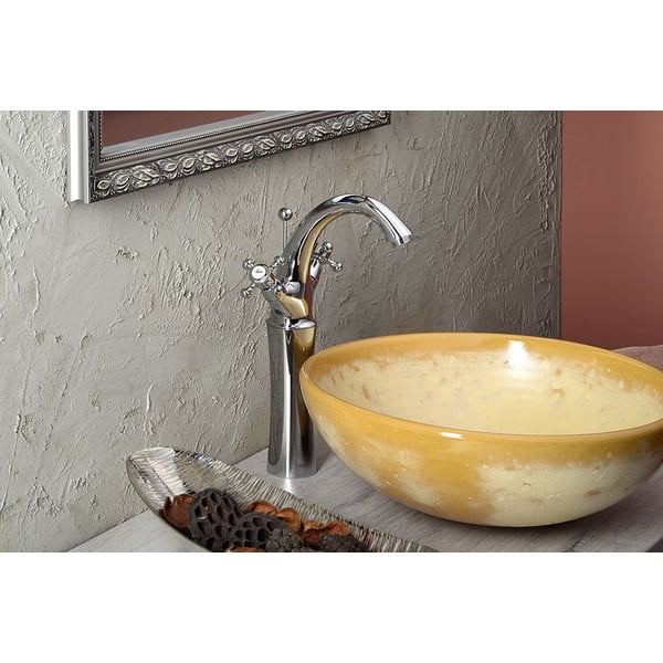 Stoječa armatura za umivalnik v sijajno srebrni barvi Antea – Sapho-image-1