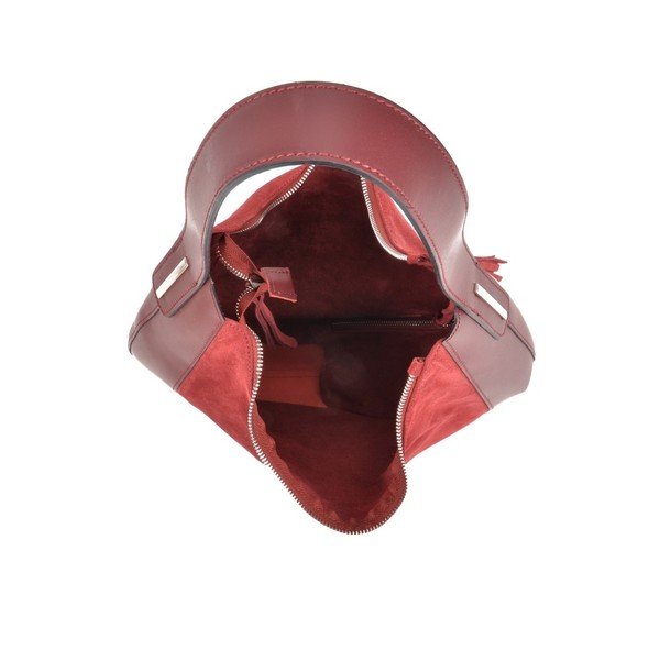 Usnjena torbica Isabella Rhea Moon Vino bordo barve-image-3