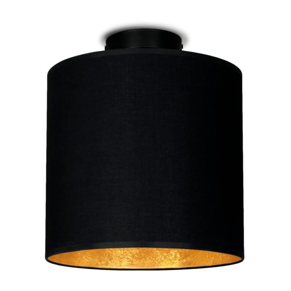 Črna stropna svetilka z zlatimi detajli Sotto Luce MIKA Elementary S PLUS CP