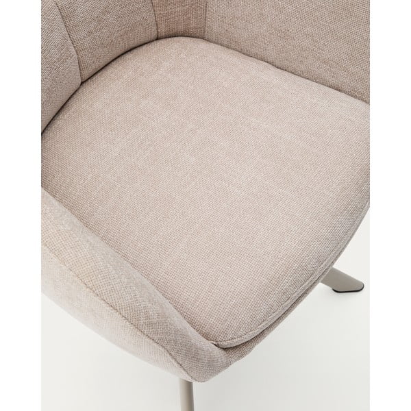 Bež oblazinjen jedilni stol z nasloni za roke Dorina – Kave Home-image-4