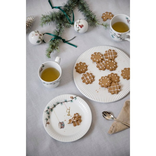 Bel desertni porcelanast krožnik z božičnim motivom ø 19 cm Hammershøi Christmas – Kähler Design-image-1