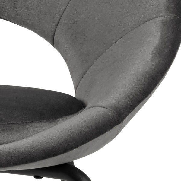 Jedilni stol iz temno sivega žameta Actona Julia-image-1