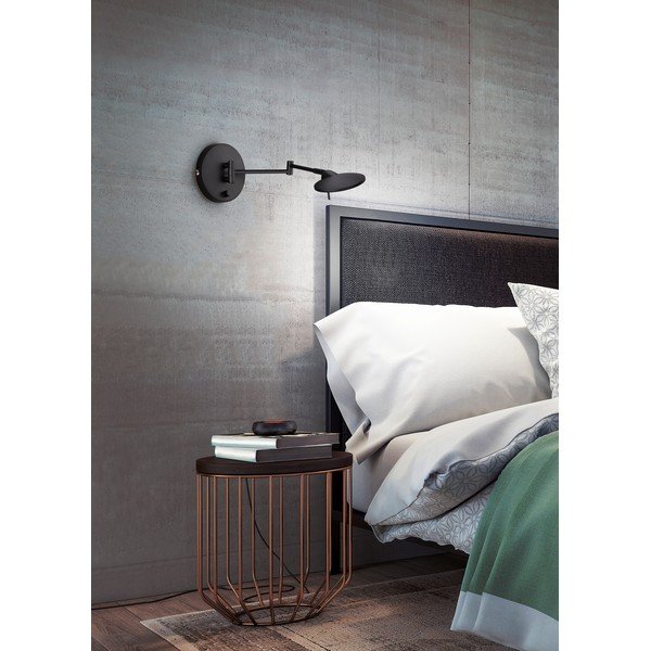 Mat črna LED stenska svetilka z upogljivo konstrukcijo/zatemnitvena Kazan – Trio-image-1