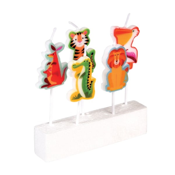 Svečke za torto v kompletu 5 ks Colourful Creatures – Rex London-image-2