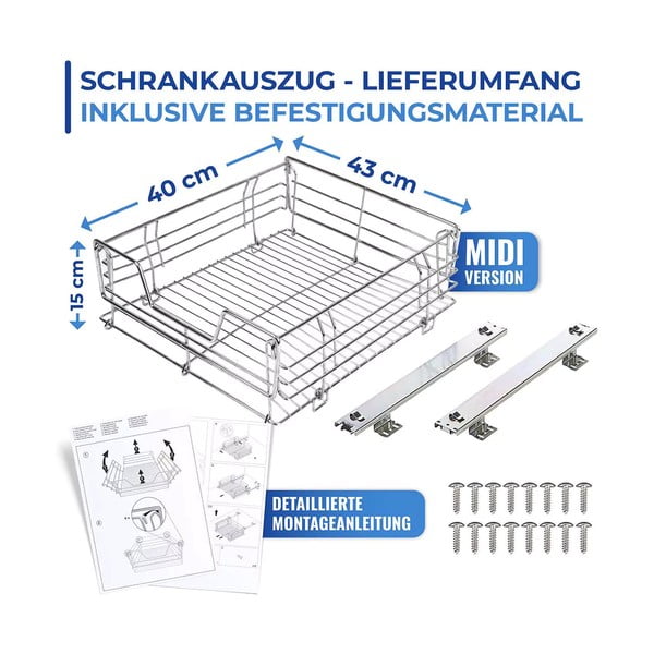 Izvlečna polica iz nerjavečega jekla Maximex Slide, 51 x 40 cm-image-4