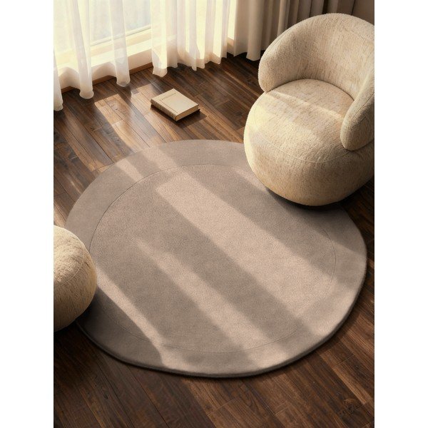 Bež ročno tkana okrogla preproga iz mešanice volne ø 160 cm Kari Organic – Villeroy&Boch-image-1