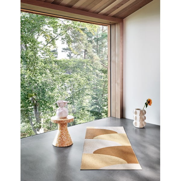 Oker rumen zunanji in notranji tekač 70x270 cm Hill Ochre Pale Yellow – Pappelina-image-3