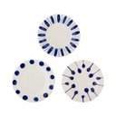 Beli/modri desertni krožniki iz kamenine v kompletu 3 ks ø 22 cm Linora – Bloomingville