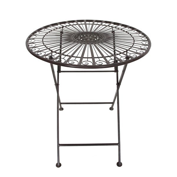 Temno rjava kovinska vrtna jedilna garnitura za 2 osebi – Garden Pleasure-image-4