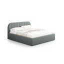 Temno siva oblazinjena zakonska postelja s prostorom za shranjevanje z letvenim dnom 140x200 cm Juno – Windsor & Co Sofas