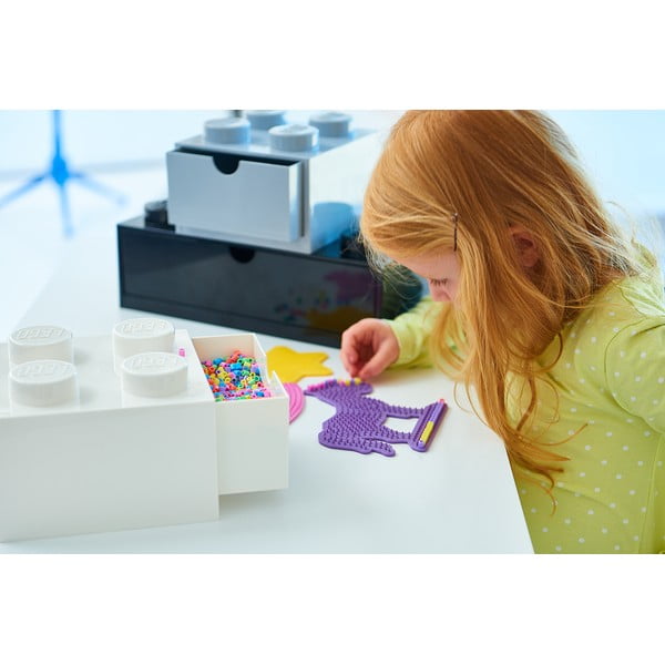 Črna škatla za pisalno mizo s predalom za kocke LEGO®, 31,6 x 11,3 cm-image-3