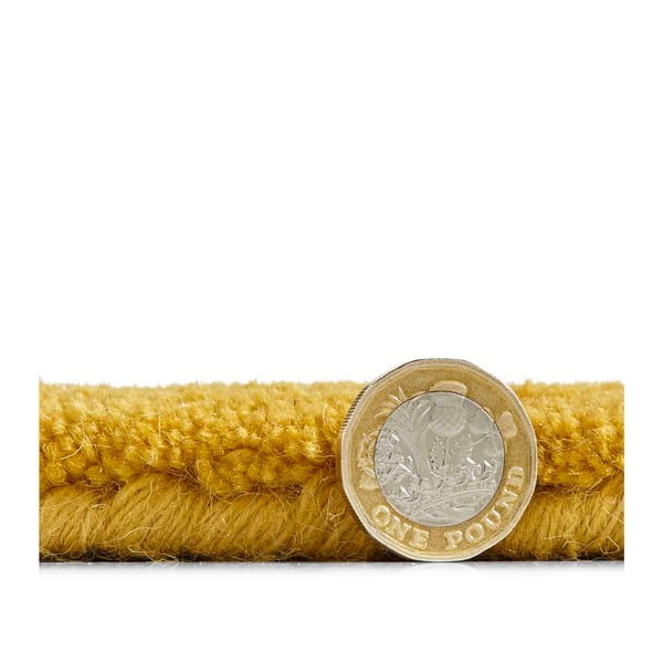 Gorčično rumena volnena preproga Think Rugs Kasbah, 120 x 170 cm-image-2