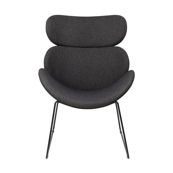 Temno siv fotelj s črnimi nogami Actona Cazar-image-4