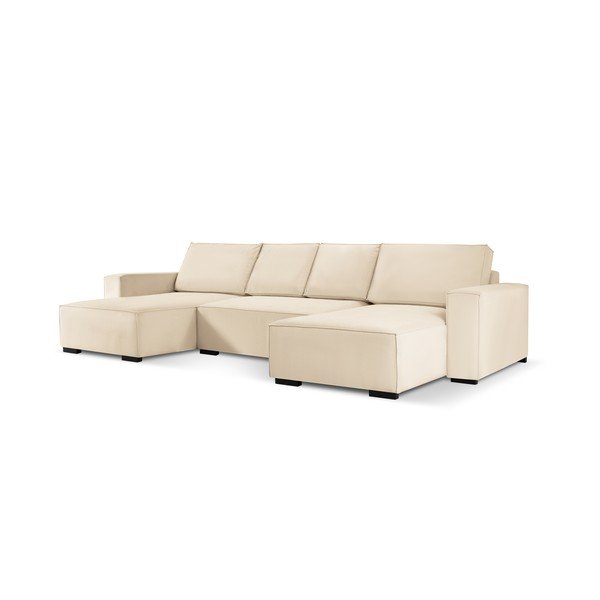 Bež raztegljiva sedežna garnitura v U obliki Mazzini Sofas Azalea-image-2