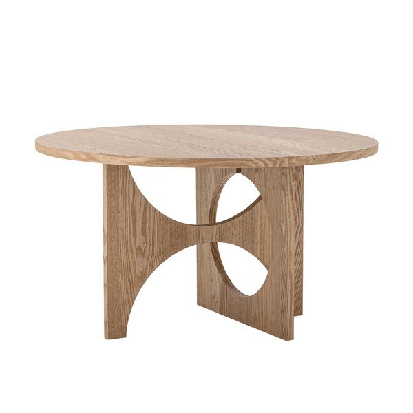 Okrogla klubska mizica v dekorju jelke v naravni barvi ø 80 cm Alden – Bloomingville