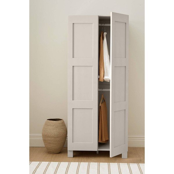 Sivo-bež stenska garderobna omara iz MDF plošč 80x190x61 cm Ben – Ellos Home-image-1