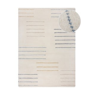 Kremno bela ročno tkana volnena preproga 120x170 cm Dottie Geometric – Flair Rugs
