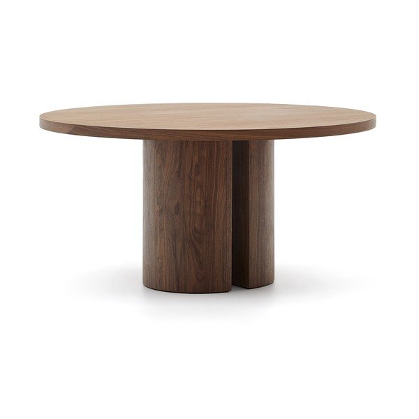 Rjava okrogla jedilna miza v orehovem dekorju ø 150 cm Nealy – Kave Home-image-3
