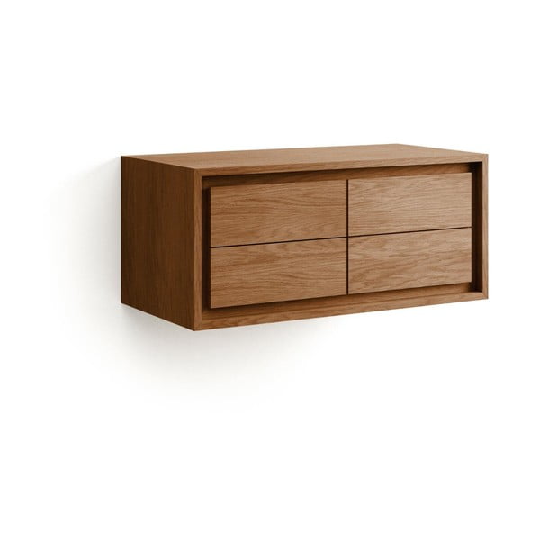 Rjava stenska omarica za pod umivalnik iz masivnega tika 90x40 cm Kenta – Kave Home-image-3