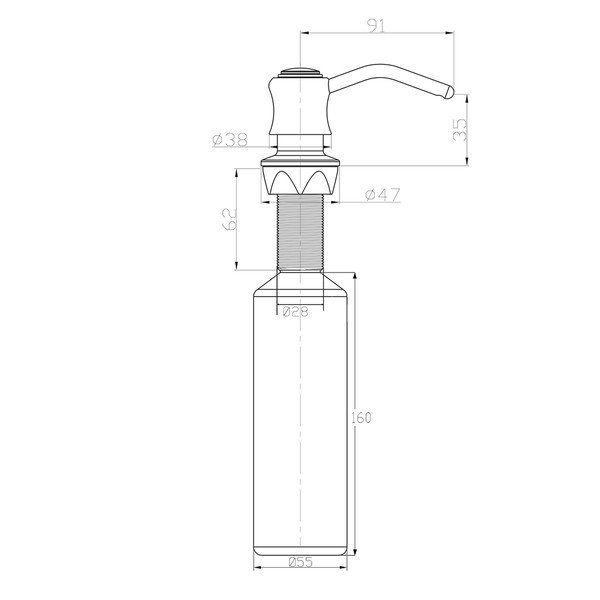 Plastičen vgradni dozirnik za milo v sijajno srebrni barvi 350 ml – Sapho-image-1