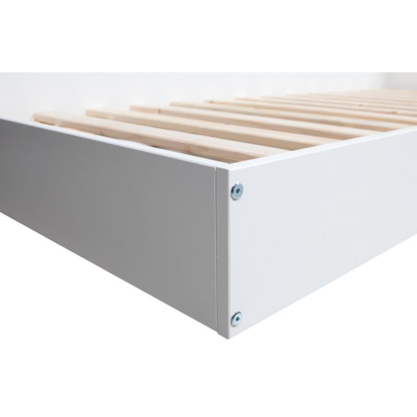 Bela postelja iz borovega lesa WOOOD Connect, 90 x 200 cm-image-3