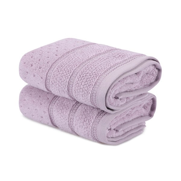 Komplet 2 vijoličnih bombažnih brisač Foutastic Arella, 50 x 90 cm-image-2