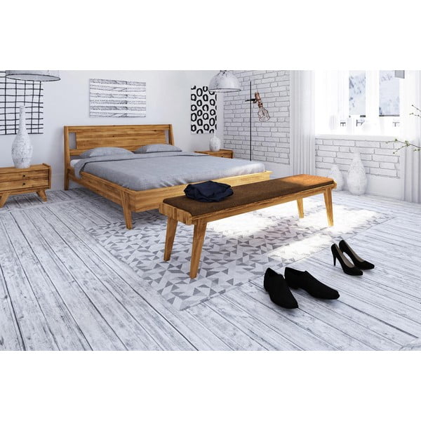 Hrastova klop z oranžnim sedežem Retro - The Beds-image-3