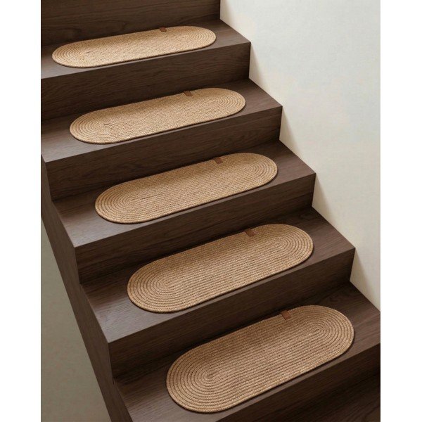 Komplet preprog za stopnice 16 ks v naravni barvi 25x65 cm Milo – Vitaus-image-1
