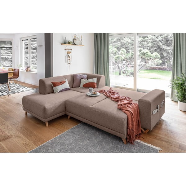Rjava raztegljiva/s prostorom za shranjevanje kotna sedežna garnitura (levi kot/v obliki črke L) Classy Sophie – Miuform-image-4